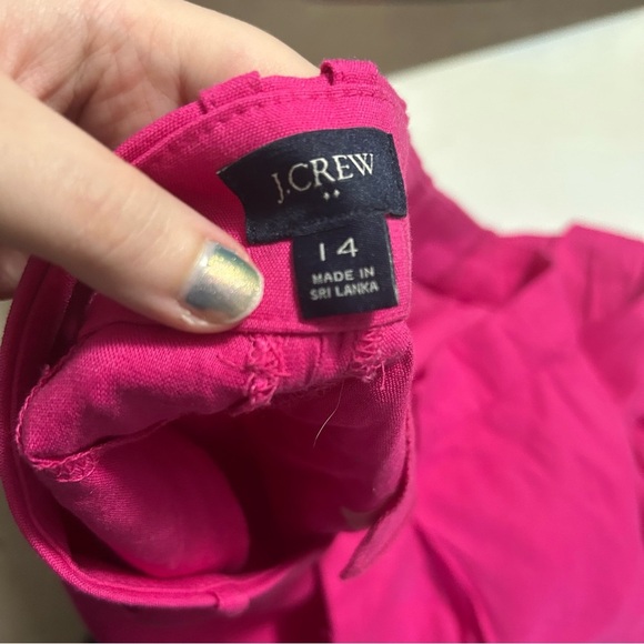 J. Crew Factory Linen Blend Pleated Trouser Pants Fuchsia Fantasy Pink 14 Q2 - Picture 4 of 9